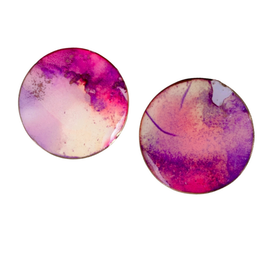 Resin Alcohol Ink Earrings-INKED BUTTONS