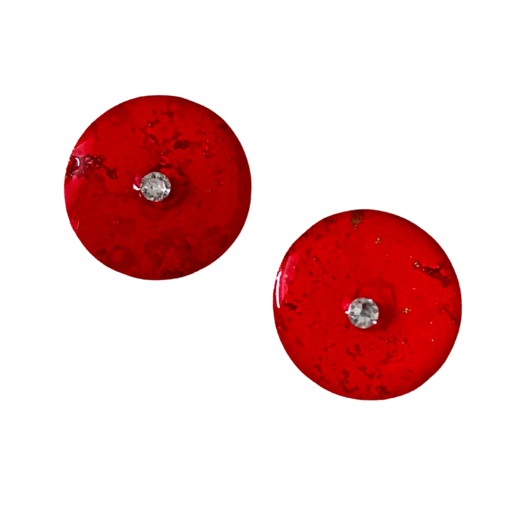 Resin Alcohol Ink Earrings-INKED BUTTONS