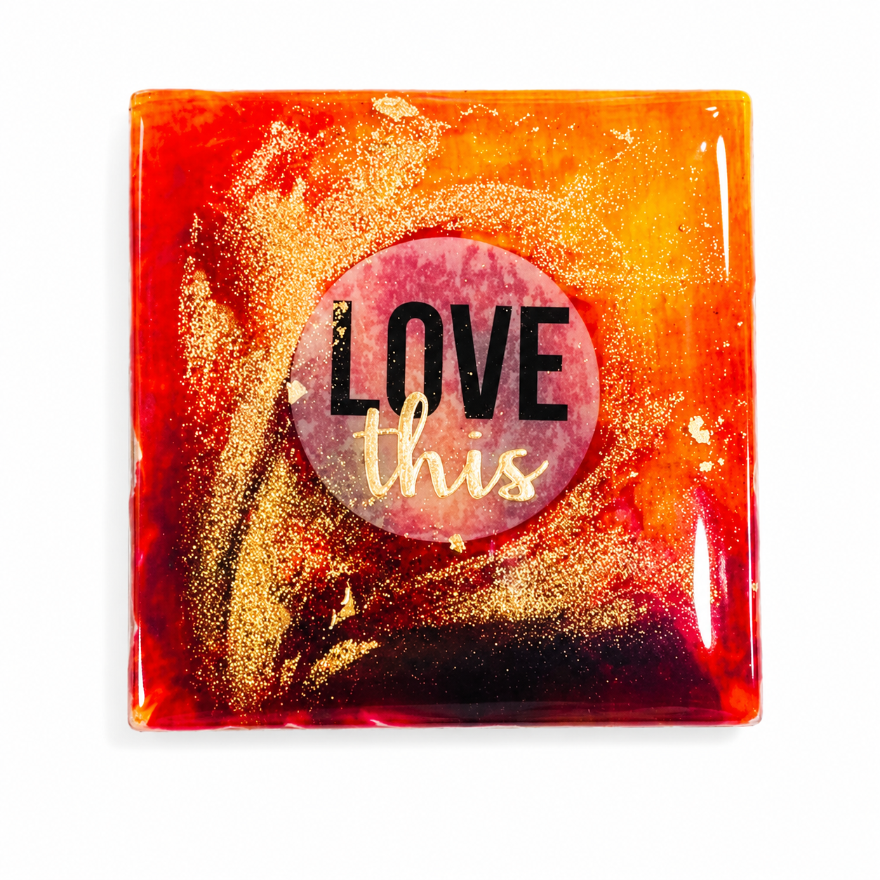 Alcohol ink canvas fridge magnets