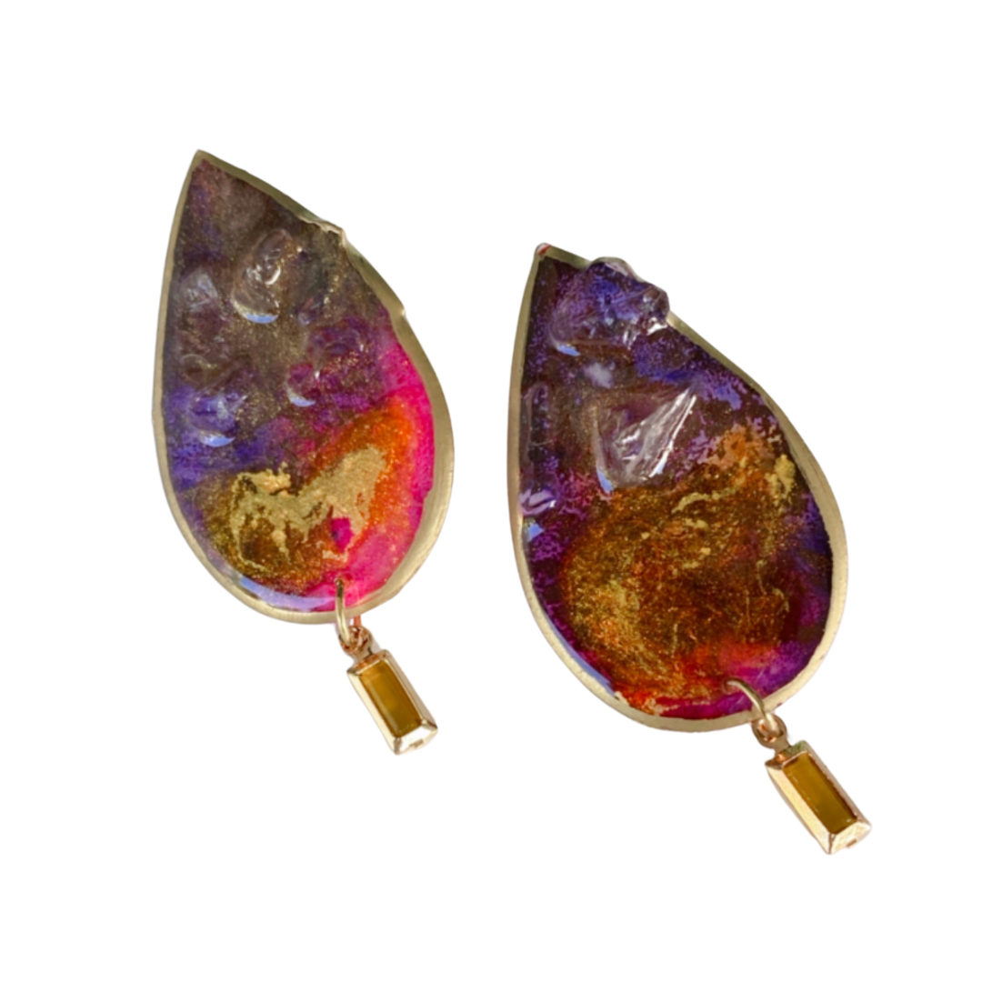Resin alcohol ink jewellery- droplet