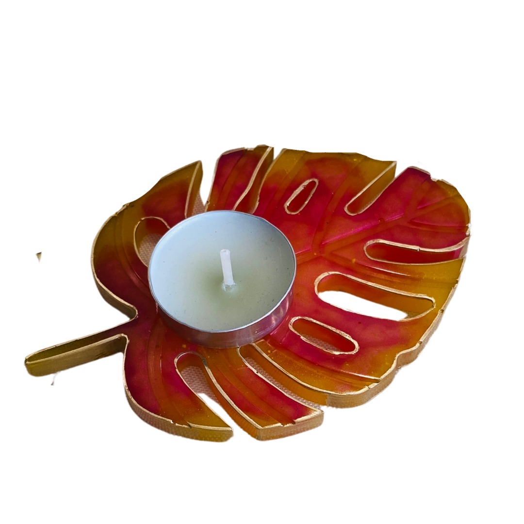 Resin candle holder- LEAF