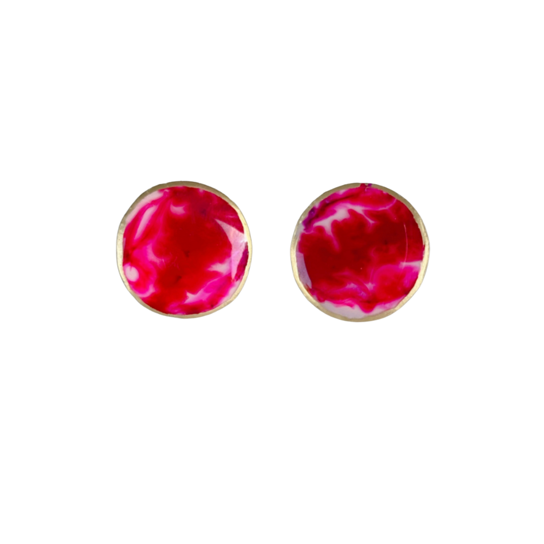 Resin Alcohol Ink Earrings-INKED BUTTONS