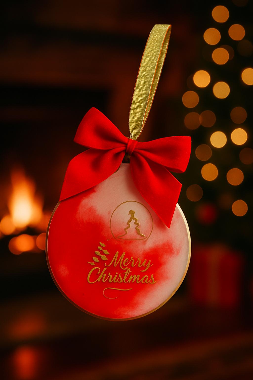 Resin alcohol ink baubles- white and red collection