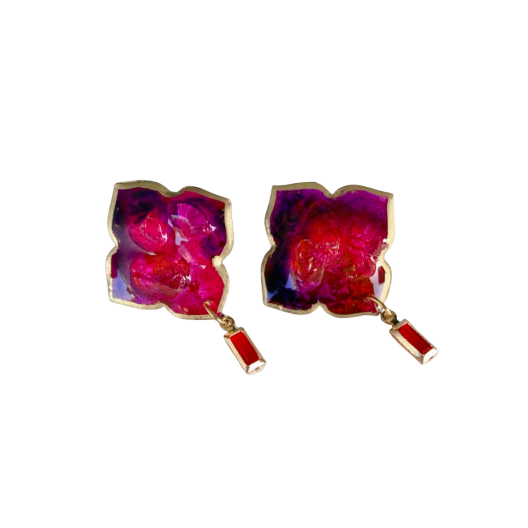 Resin alcohol ink jewellery- Inferno