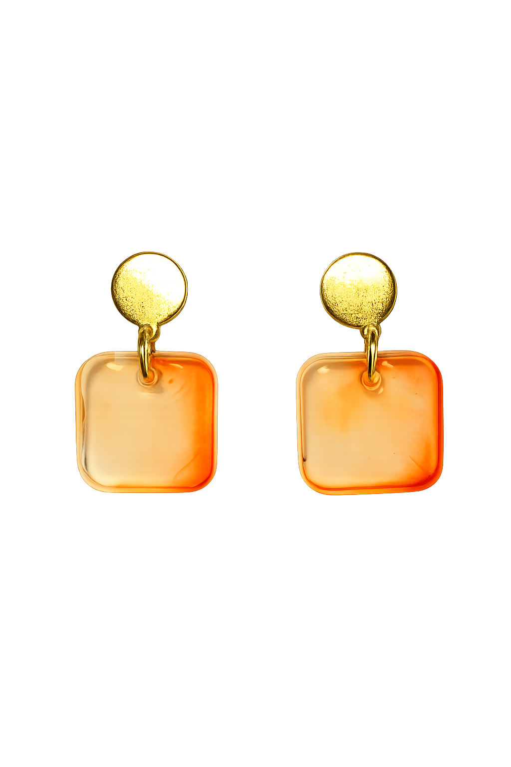 Resin Alcohol Ink Earrings  - ELEGANCE( gold plated)