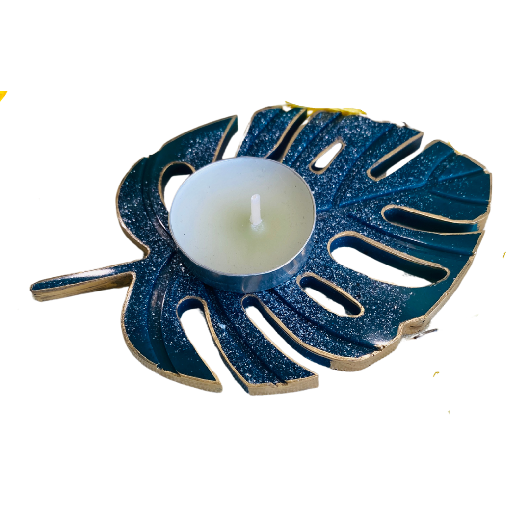 Resin candle holder- LEAF