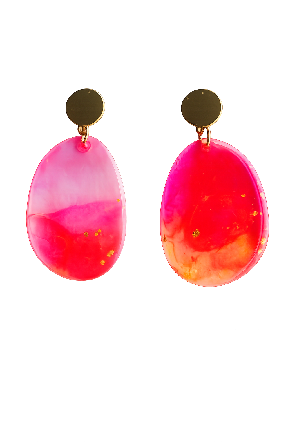 Resin Alcohol Ink Earrings  - ame( gold plated)