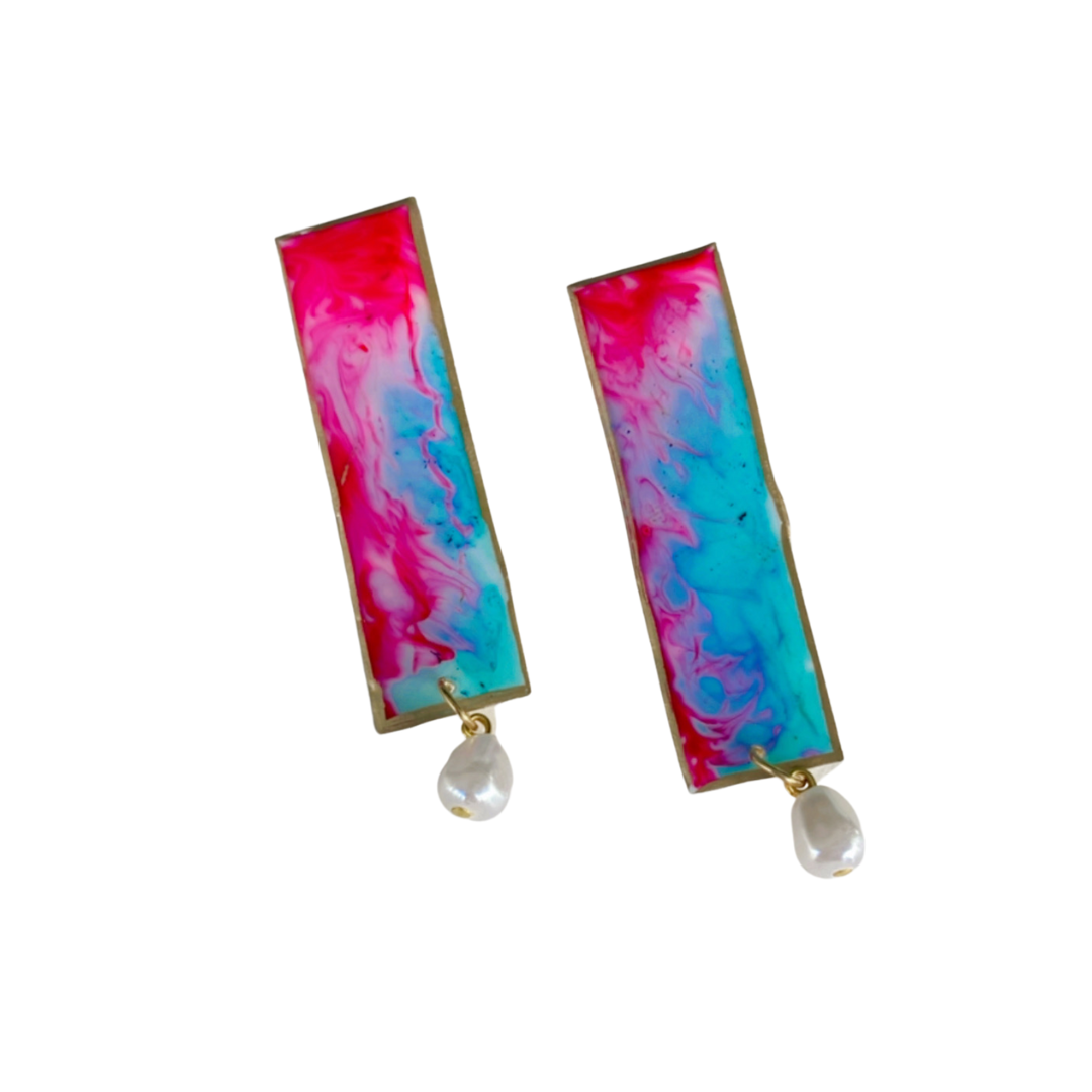 Resin alcohol ink jewellery- fame lines