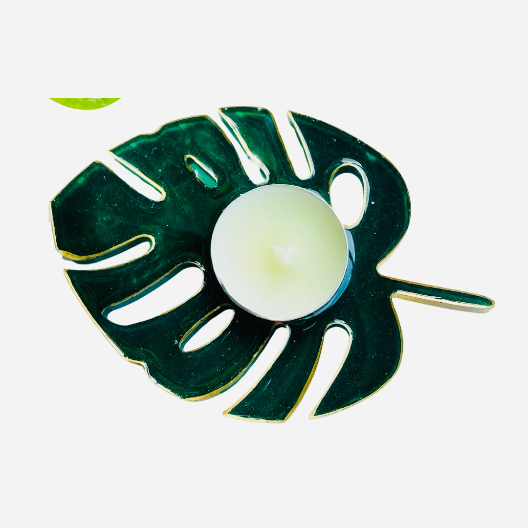 Resin candle holder- LEAF
