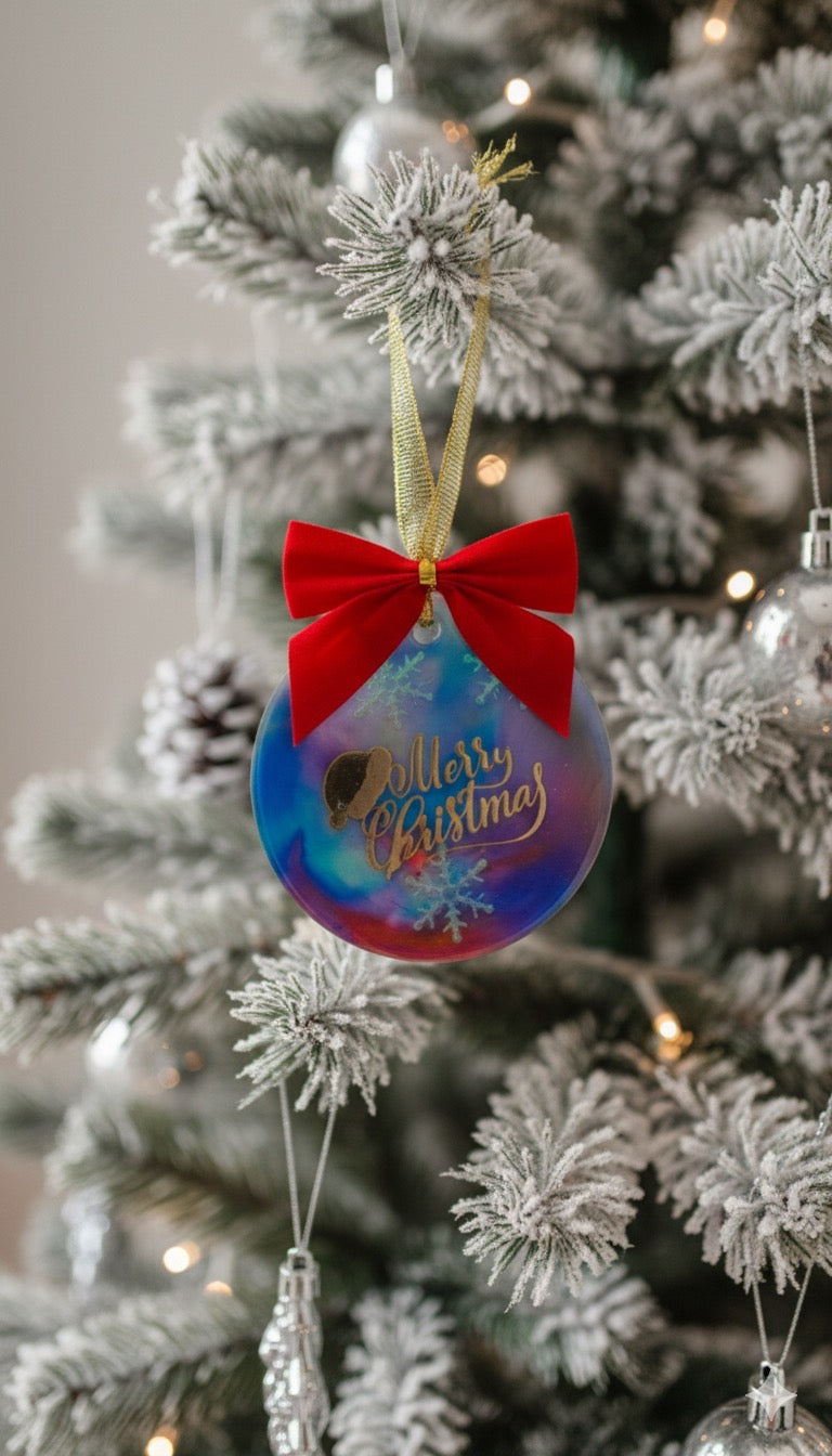 Resin alcohol ink baubles