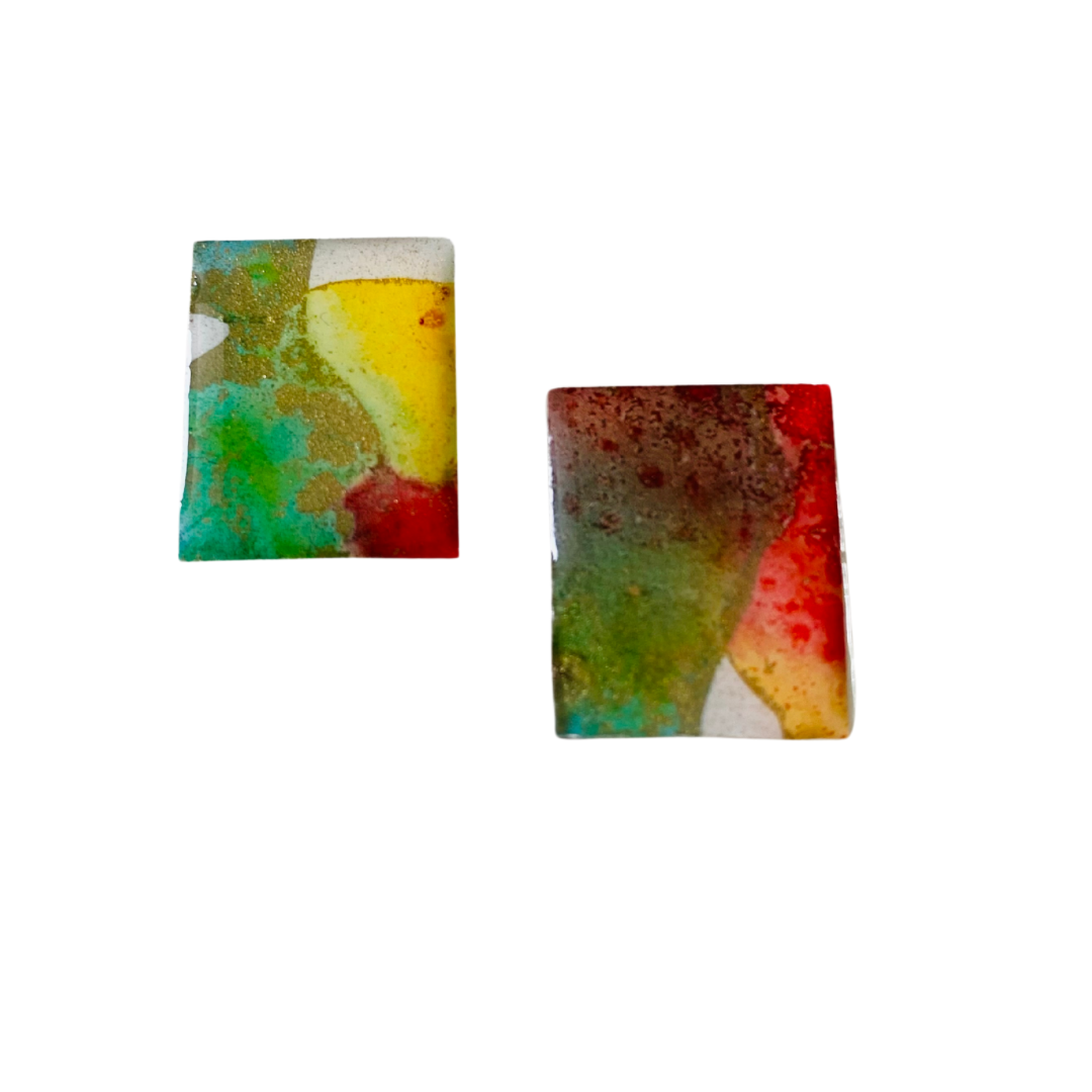 Resin alcohol ink jewellery- molten hues