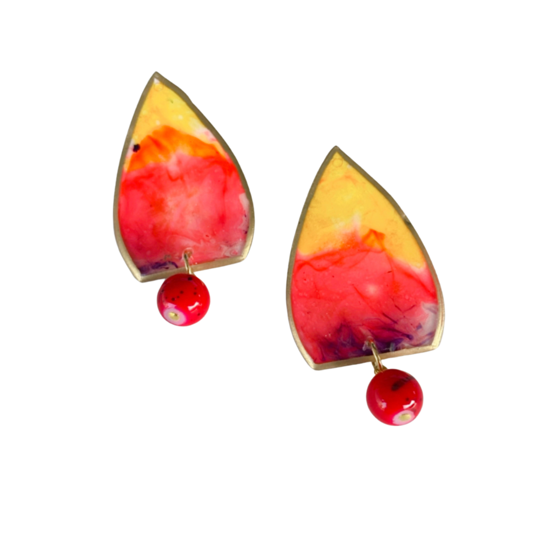 Resin alcohol ink jewellery- droplet