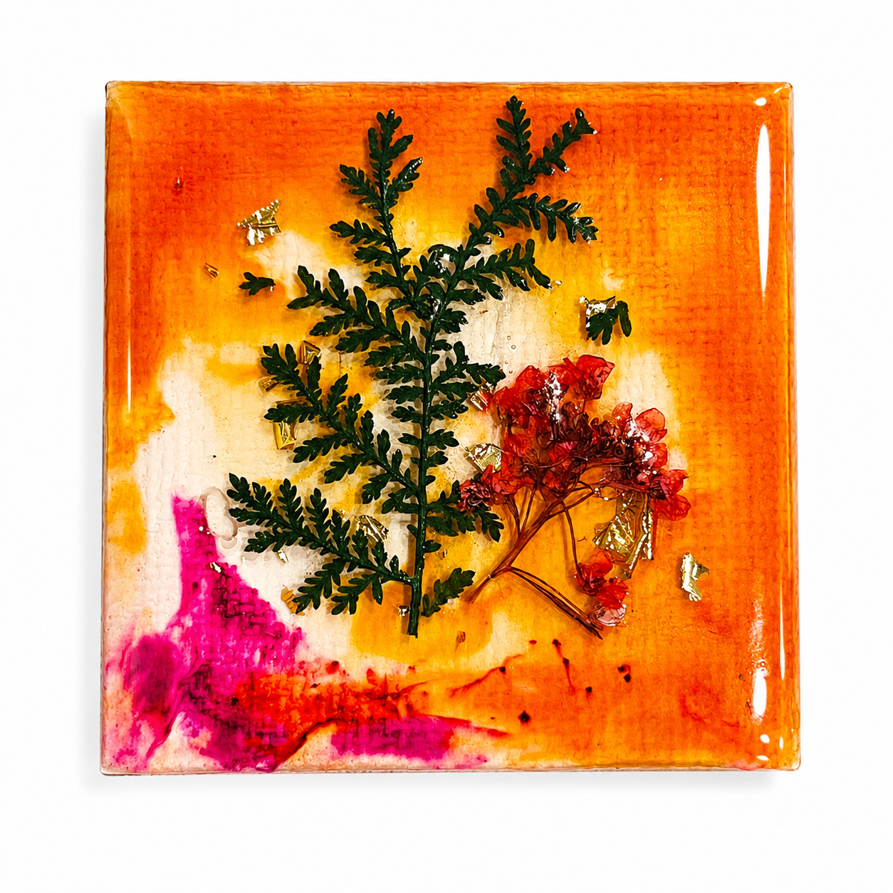 Alcohol ink canvas fridge magnets