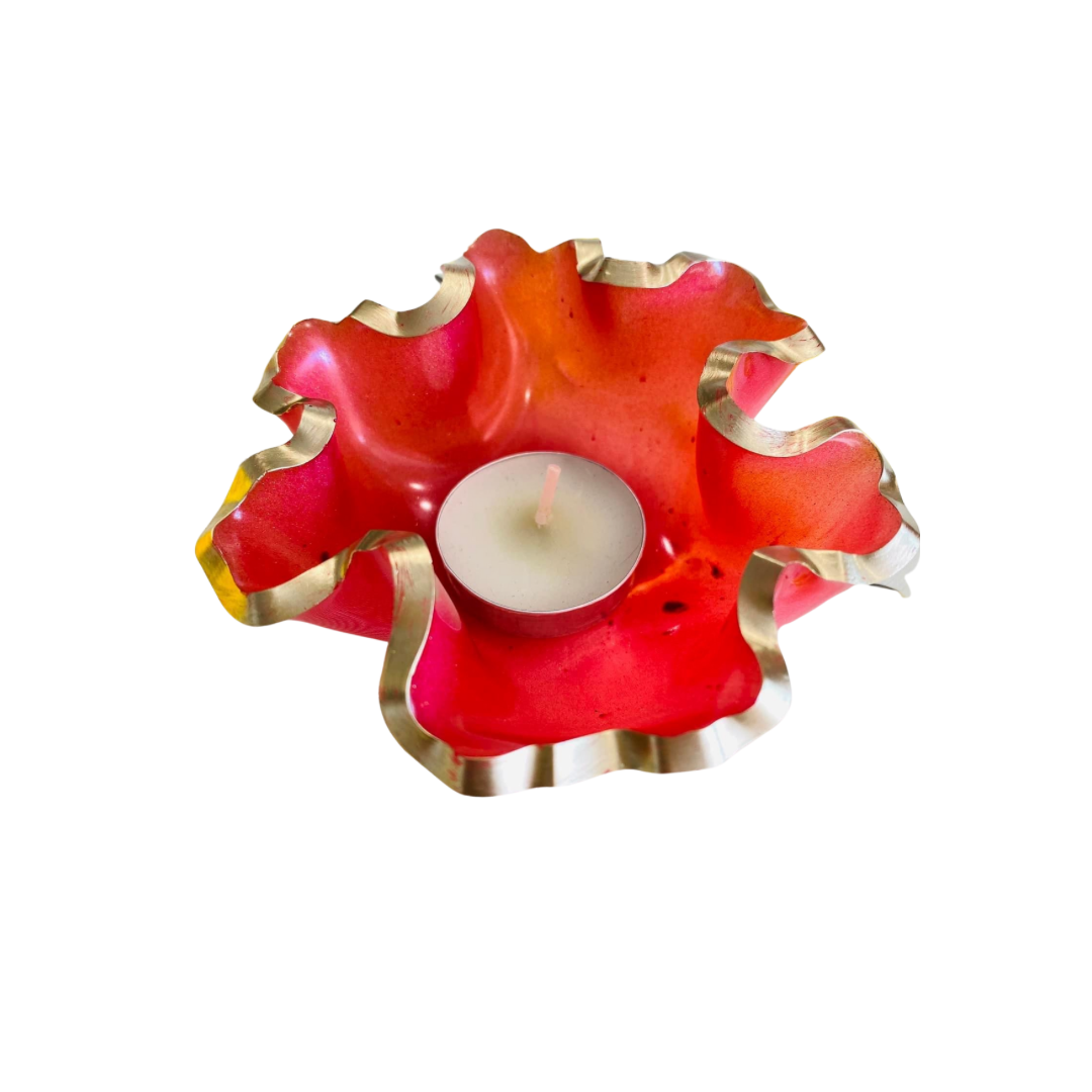 Resin candle holder- HAND FOLDED