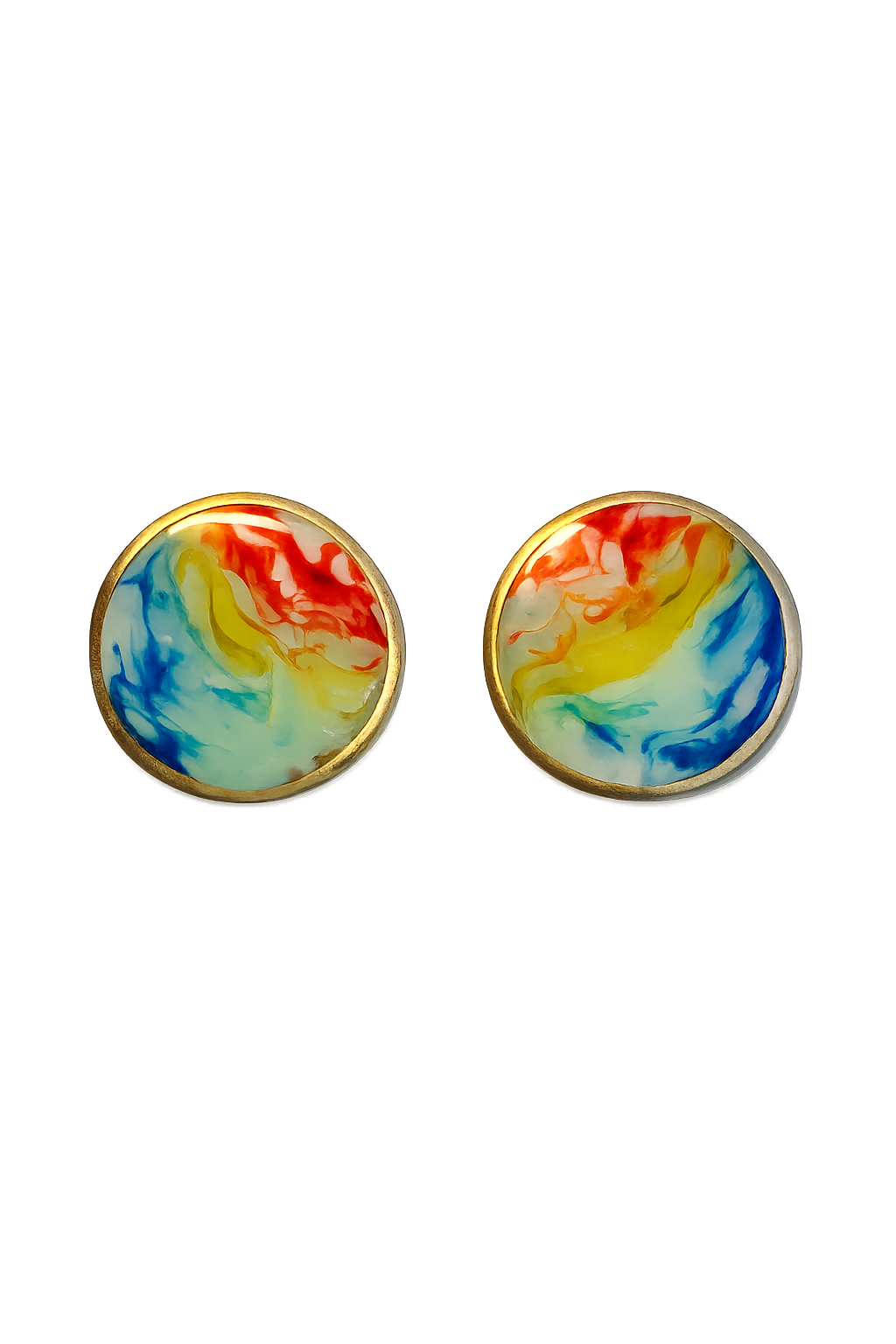 Resin Alcohol Ink Earrings-INKED BUTTONS
