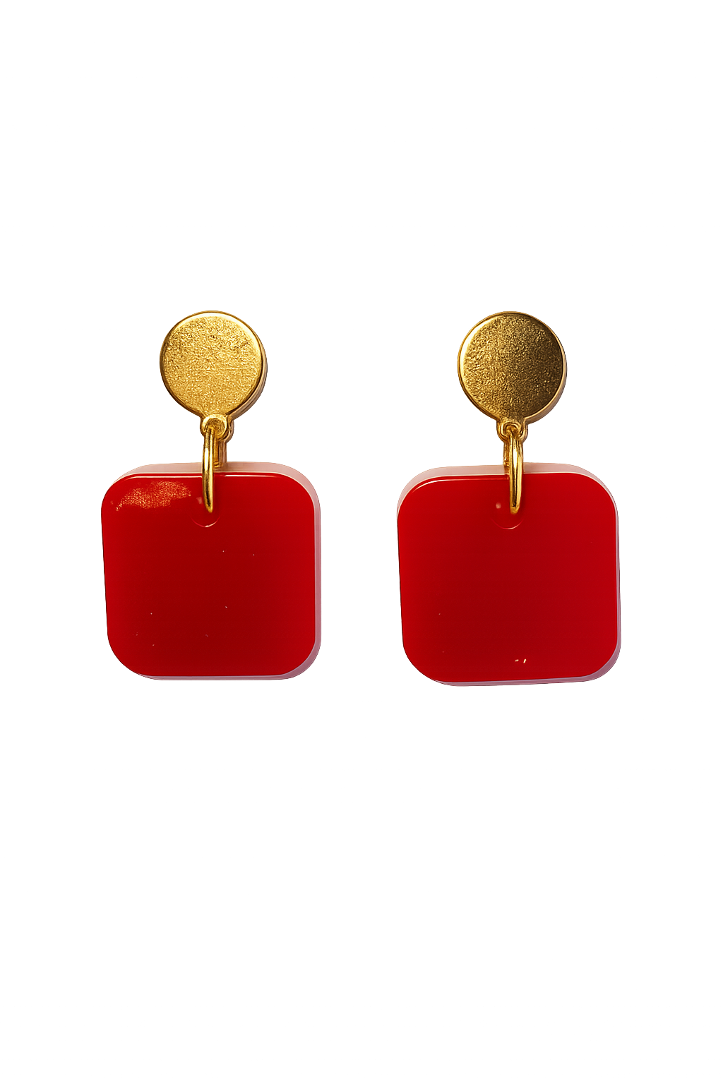Resin Alcohol Ink Earrings  - ELEGANCE( gold plated)