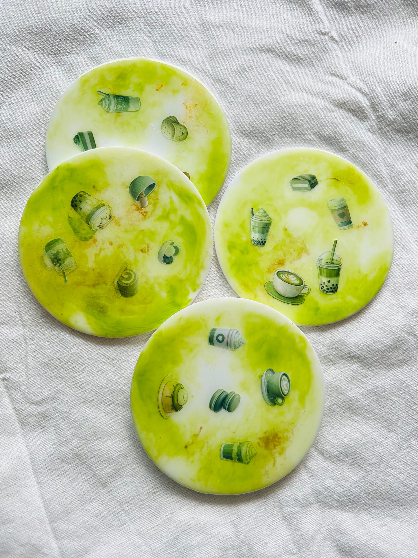 Matcha collection coasters - sticker theme