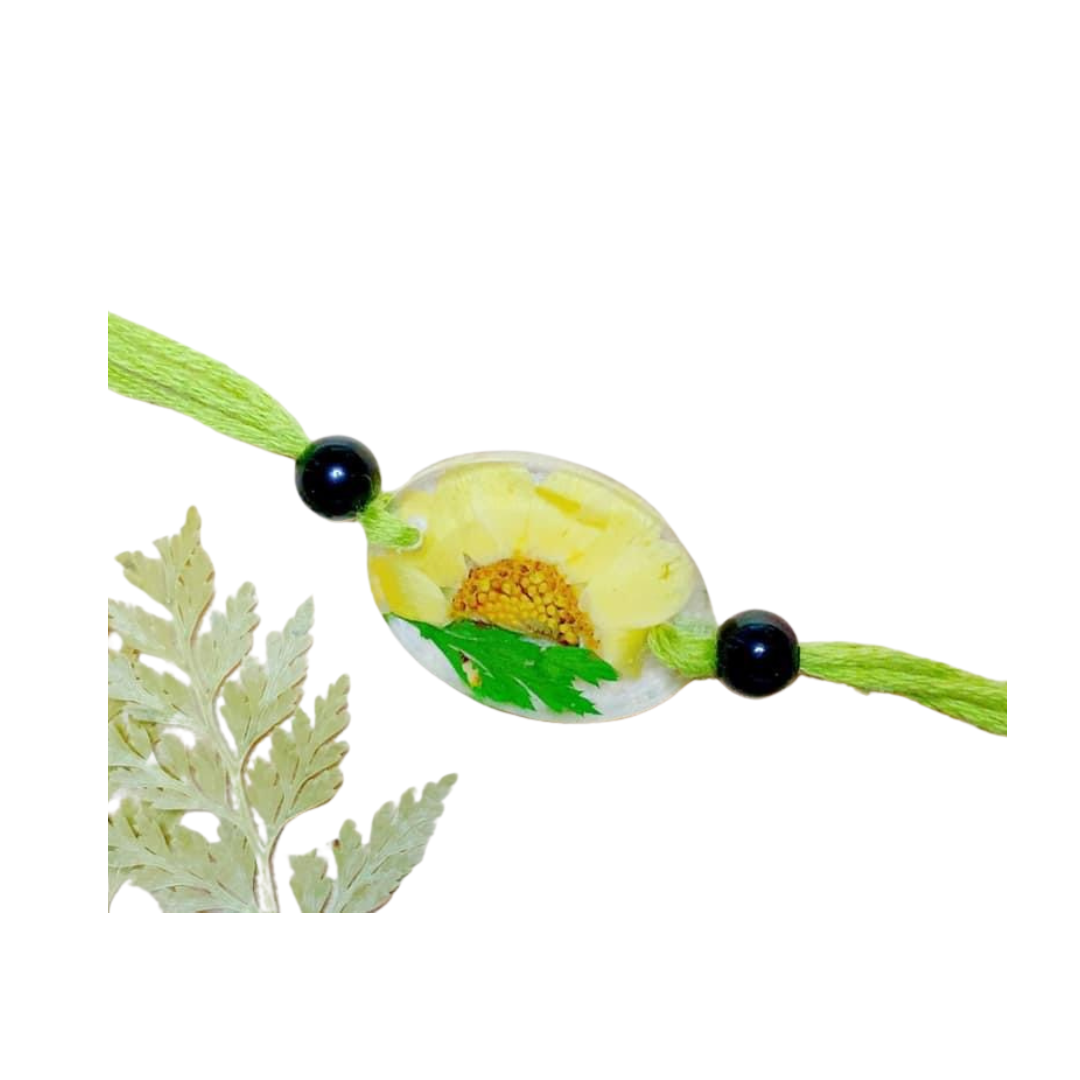 Resin yellow flower  Rakhi