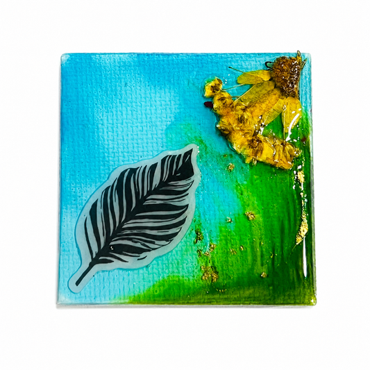Alcohol ink canvas fridge magnets