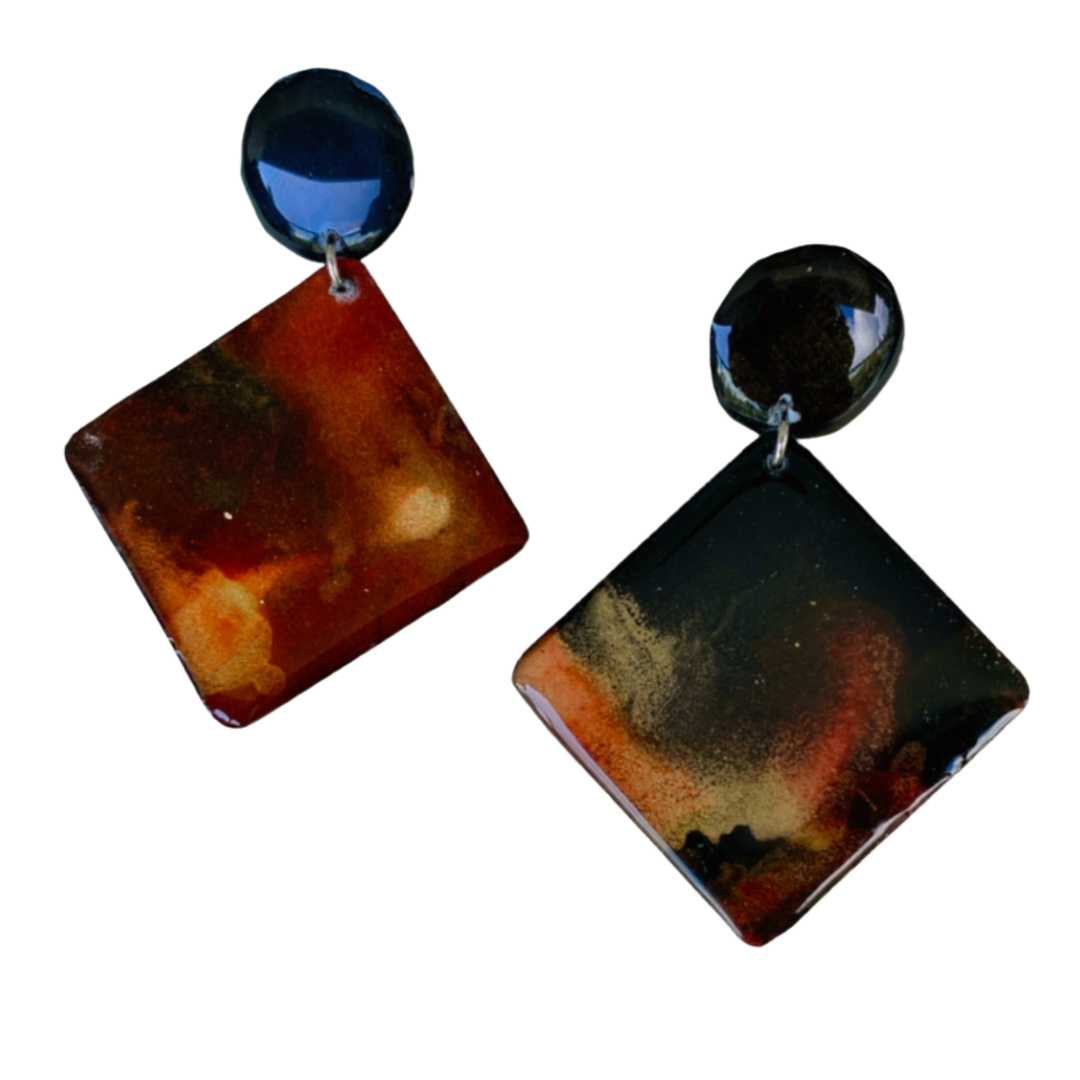 Resin Alcohol Ink Earrings  - TYPSY HUES