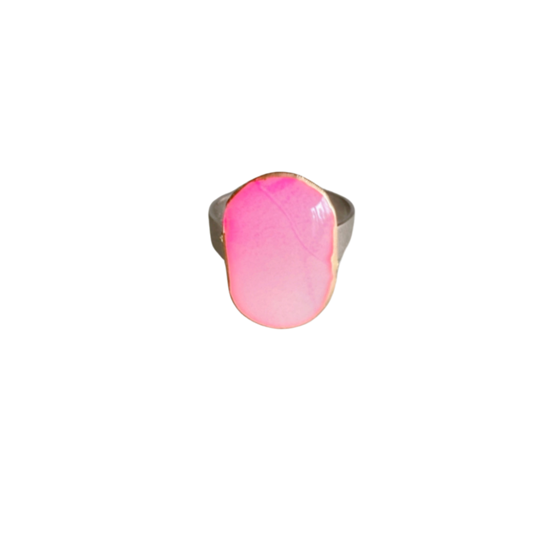 Resin Alcohol Ink finger ring - OVAL BEAUTY