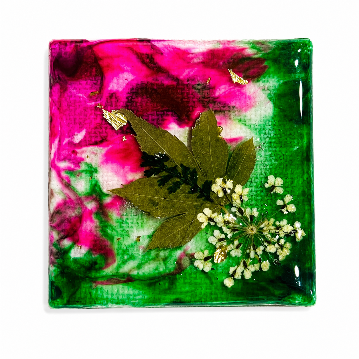 Alcohol ink canvas fridge magnets