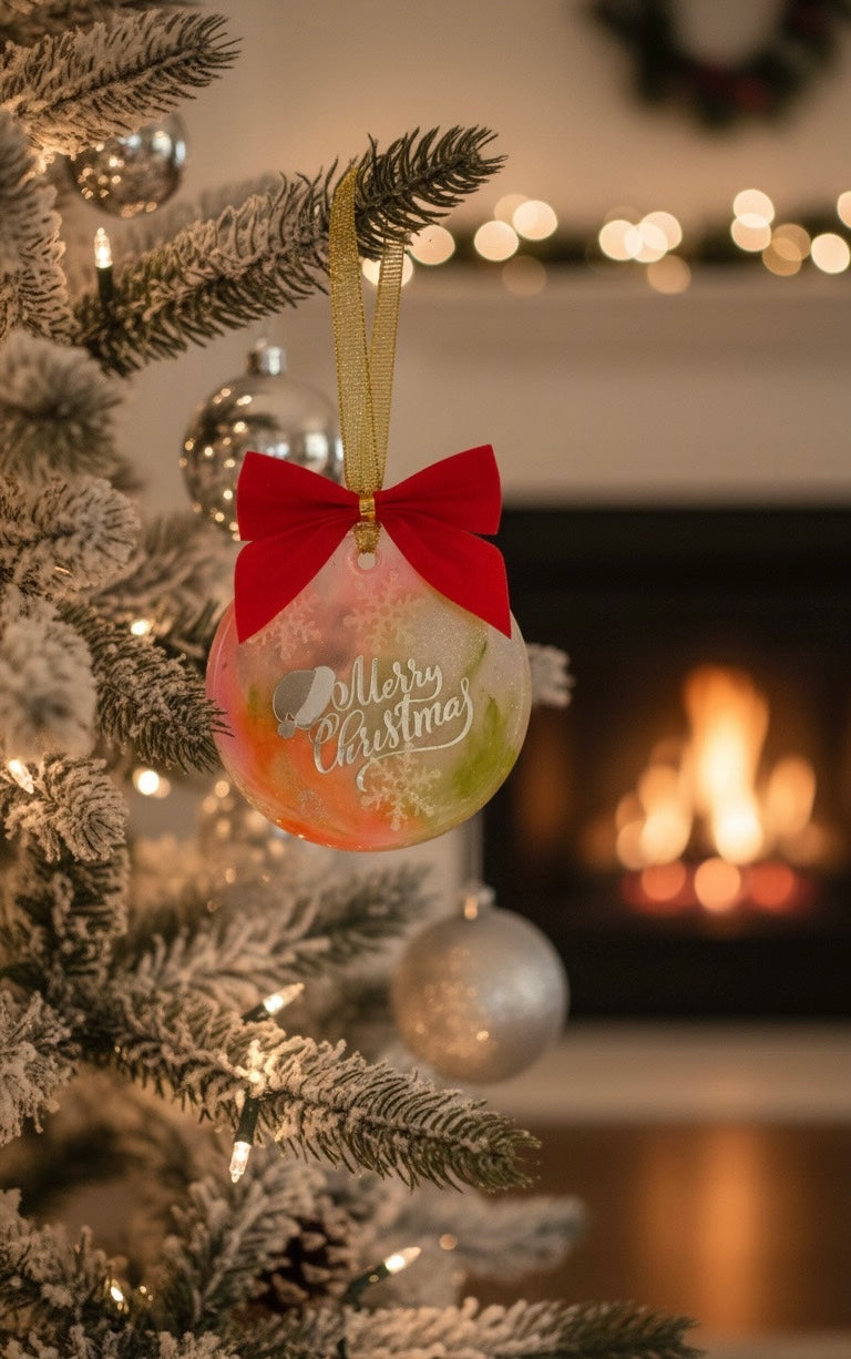 Resin alcohol ink baubles