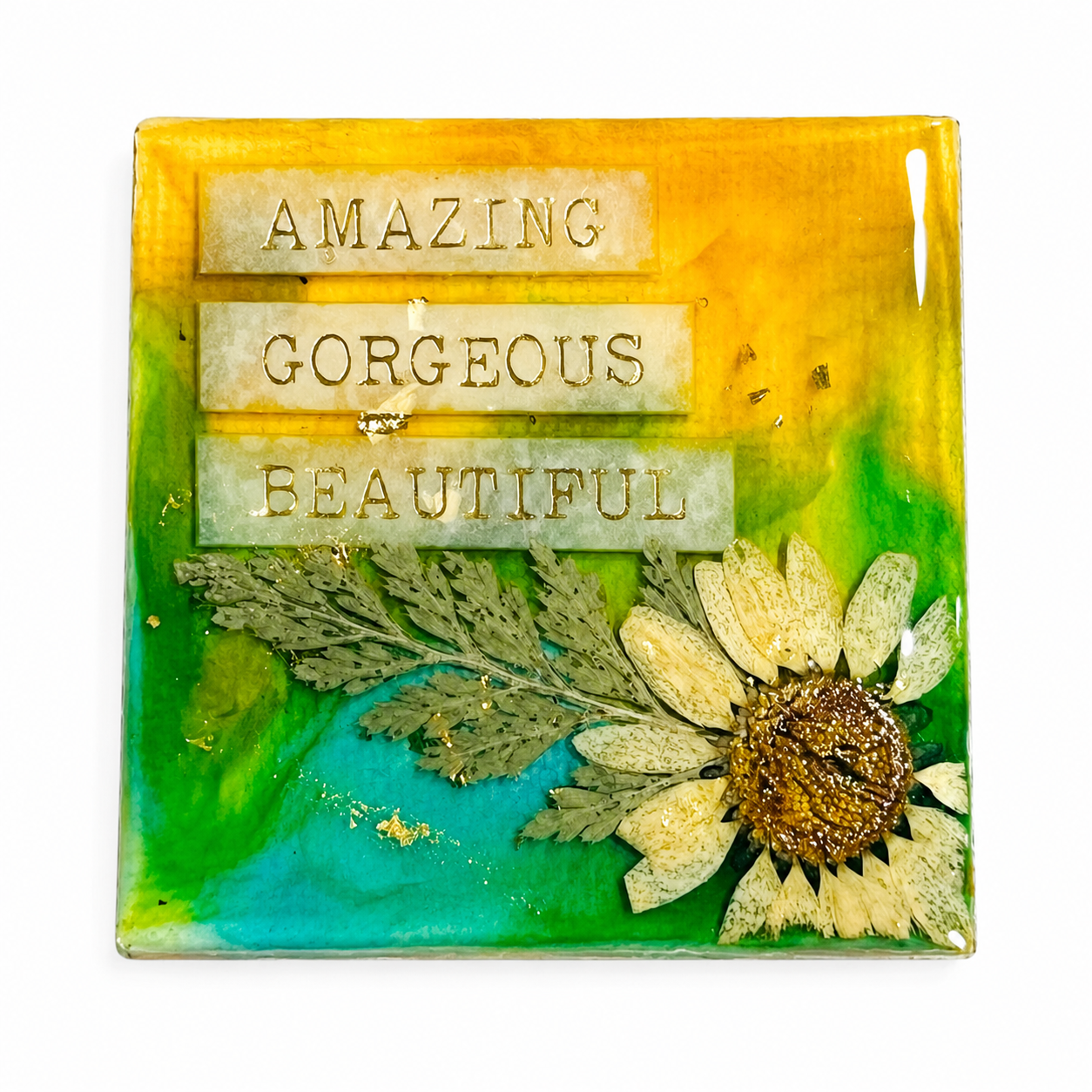Alcohol ink canvas fridge magnets