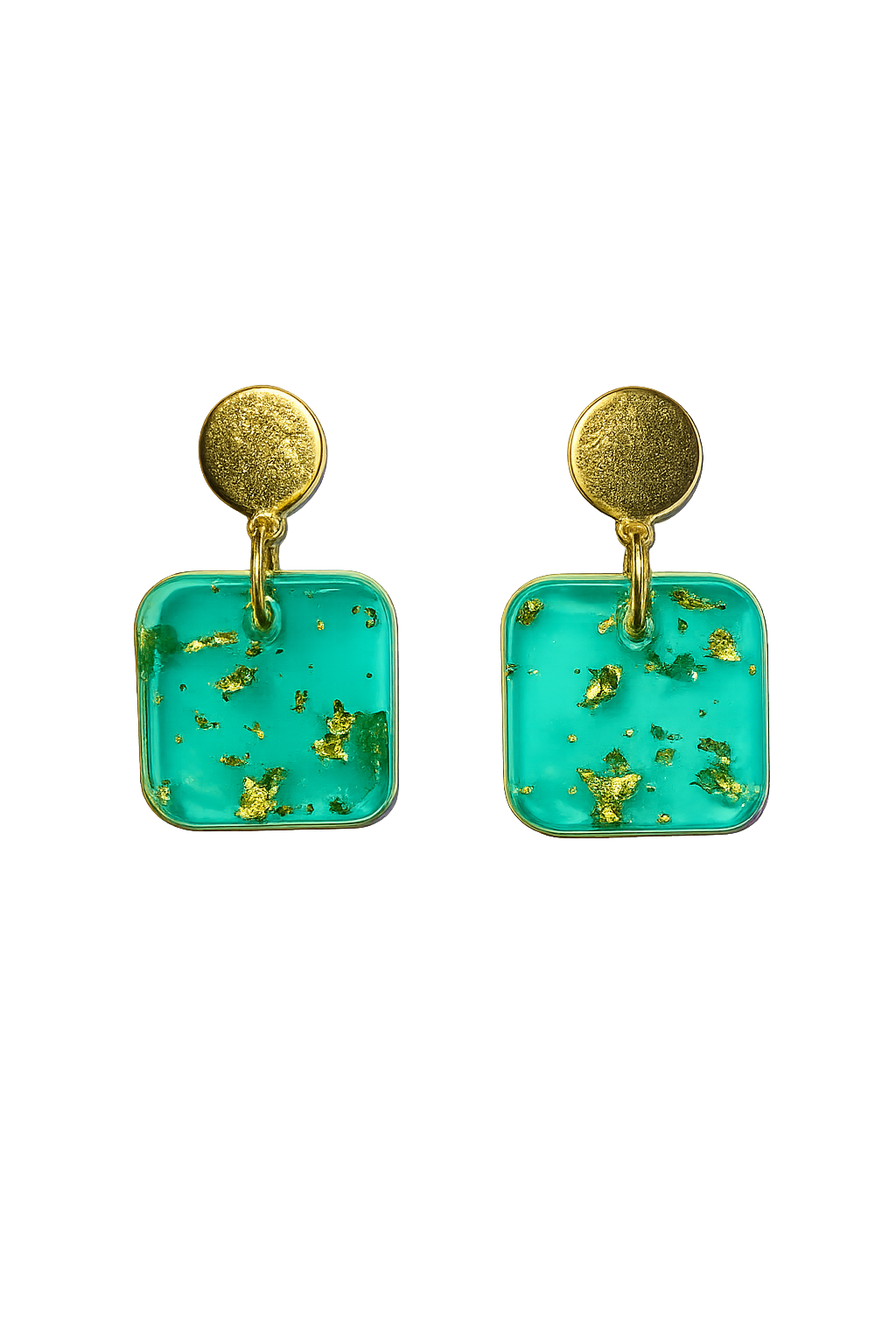 Resin Alcohol Ink Earrings  - ELEGANCE( gold plated)