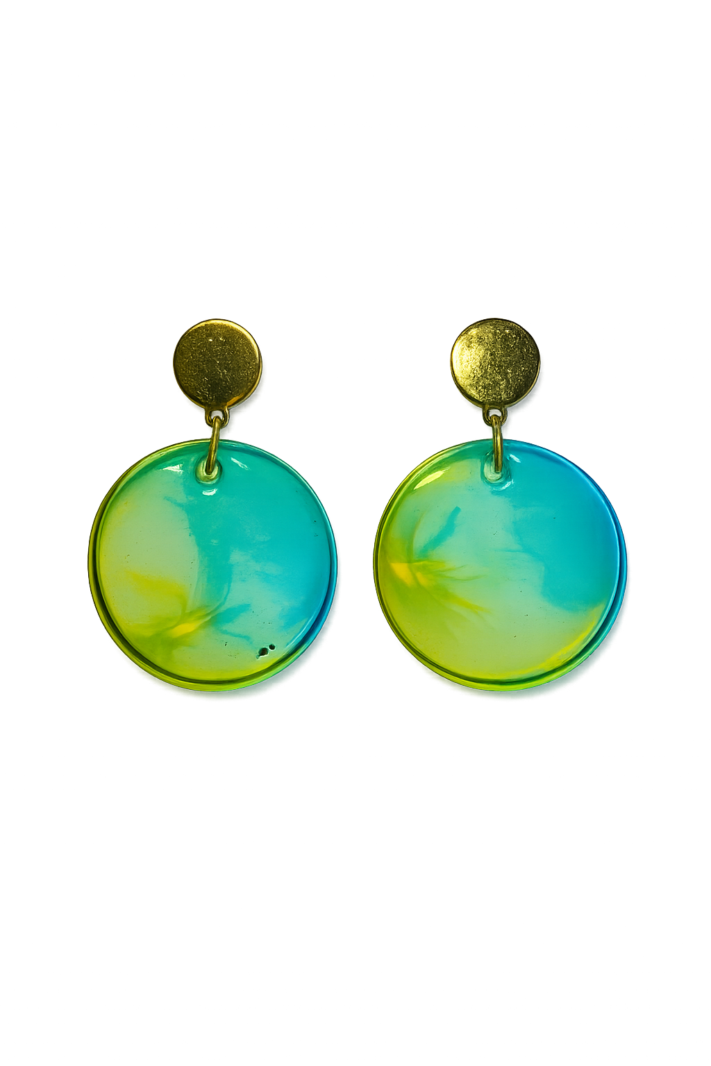 Resin Alcohol Ink Earrings  - RADIENCE( gold plated)