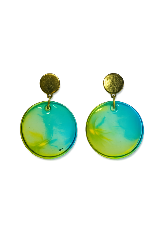 Resin Alcohol Ink Earrings  - RADIENCE( gold plated)