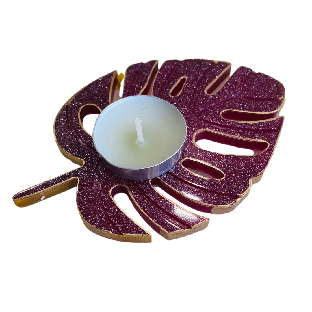 Resin candle holder- LEAF